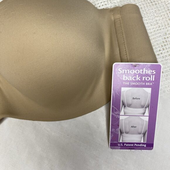 NWT Maidenform The Smooth Bra Strapless Underwire Lightly Padded Women 36A Beige - Picture 3 of 5